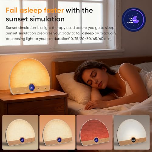 Light Therapy Lamp and Sunrise Alarm Clock 2-in-1, 10000 Lux Happy Therapy Light with Wake Up Alarm Clock, 3 Color Temperature and 5 Brightness Level - Image 5
