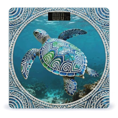 Báscula Digital para Baño Tribal Sea Turtle, Precisa y Estable miniatura 1