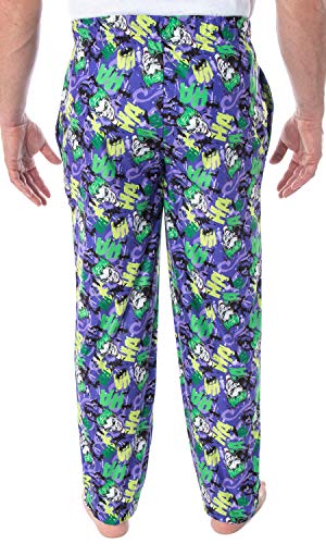 DC Comics Men's The Joker Character Faces HA! HA! HA! Allover Pattern Adult Sleep Lounge Pajama Pants3