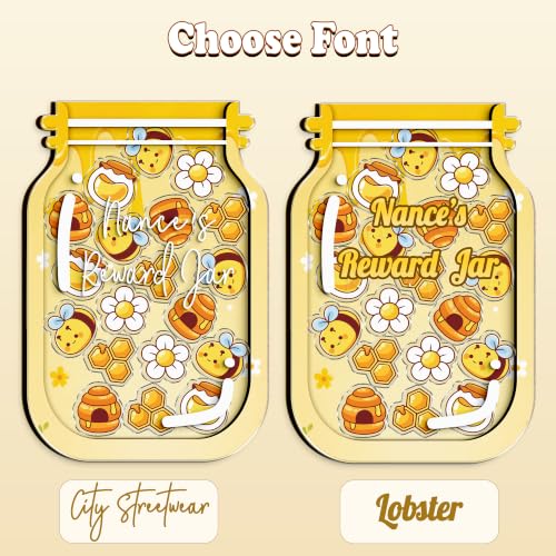 Image of Personalized Bee Magnetic Reward Jar for Kids, Classroom Reward Jar, Positive Behavior System Rewards with Bee Tokens, Back to School Gift for Boys & Girls, Toddler Potty Training