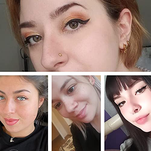 JOERICA 10 Pcs 20G Stainless Steel Screw Nose Studs Rings CZ Labret Silver Gold Nose Stud Piercing Jewelry Set3