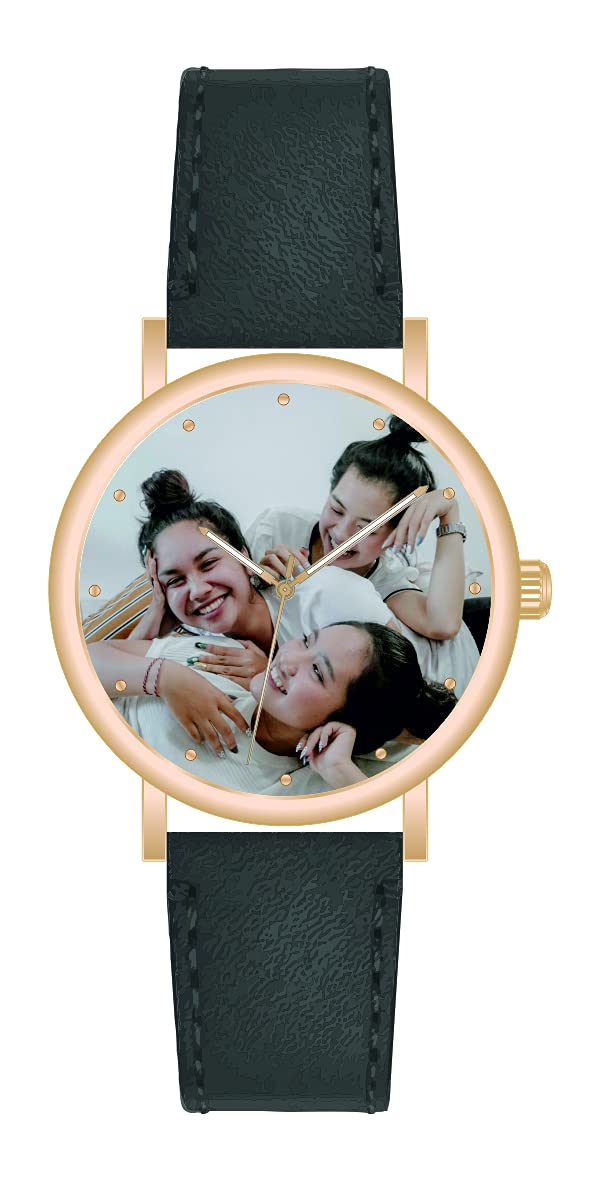 Memories - Reloj de pulsera personalizado con tu foto, reloj de oro rosa para amigos y familia, fabricado en Alemania