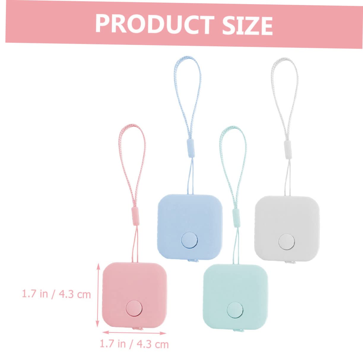 DOITOOL Mini 1.5m Square Portable Retractable Measuring Tape Rope for Boys and Girls Body Measurement Tape Inches Centimeters