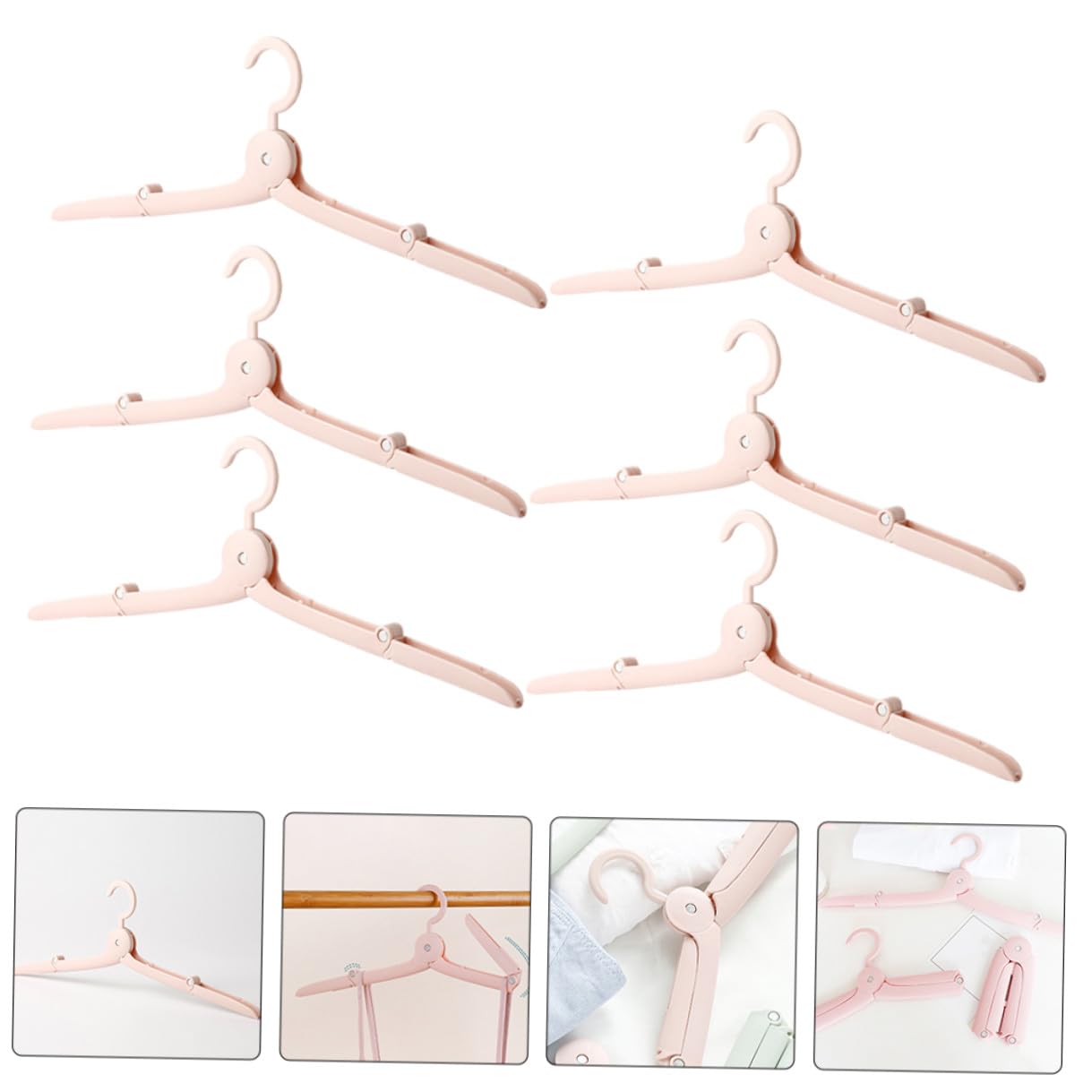6 pezzi Grucce Pieghevoli da Viaggio in Plastica e Alluminio Appendiabiti per Camicie Pantaloni e Giacche per Hotel e Armadi Compatti