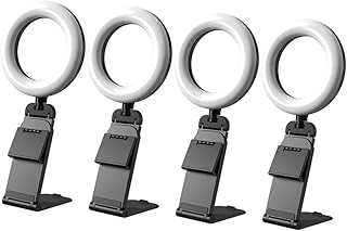 SUPVOX 4pcs Clip Fill Light Portable Light Selfie Light Selfie Stand with Light Ring Light Ring with Stand Ring Stand Desk Ring Light Ring Light Vertical Ring Light Black Desk LED