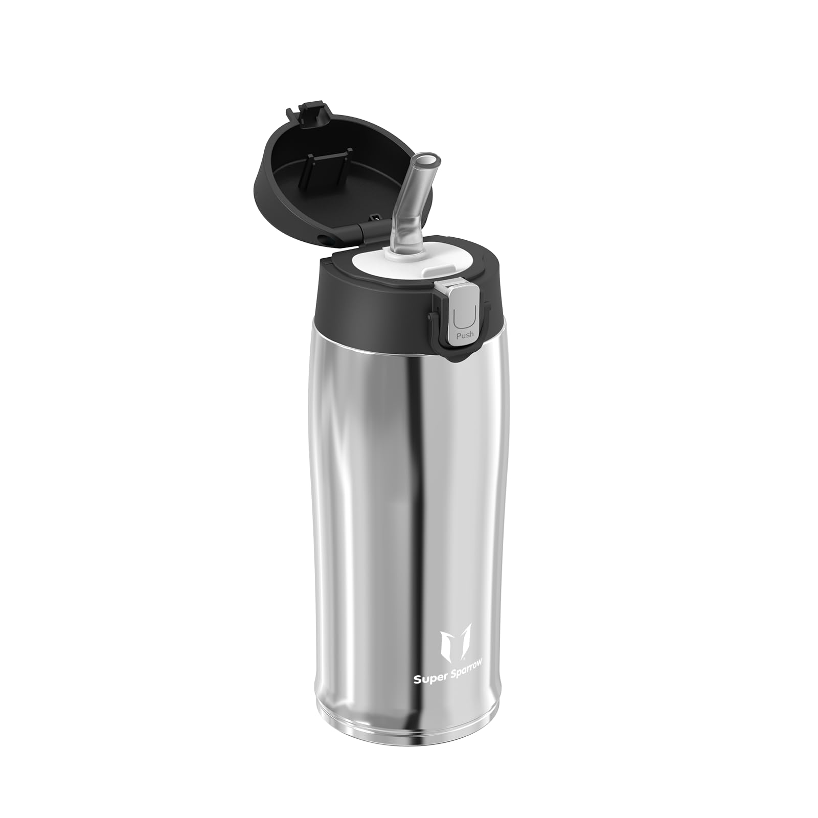 Super Sparrow Borraccia Termica Cannuccia, Borraccia in Acciaio Inox - 350ml, 500ml, 750ml, 950ml - Senza BPA Tazza Borracce Termiche, Bottiglia Termica per Bambini, Scuola, Sportiva