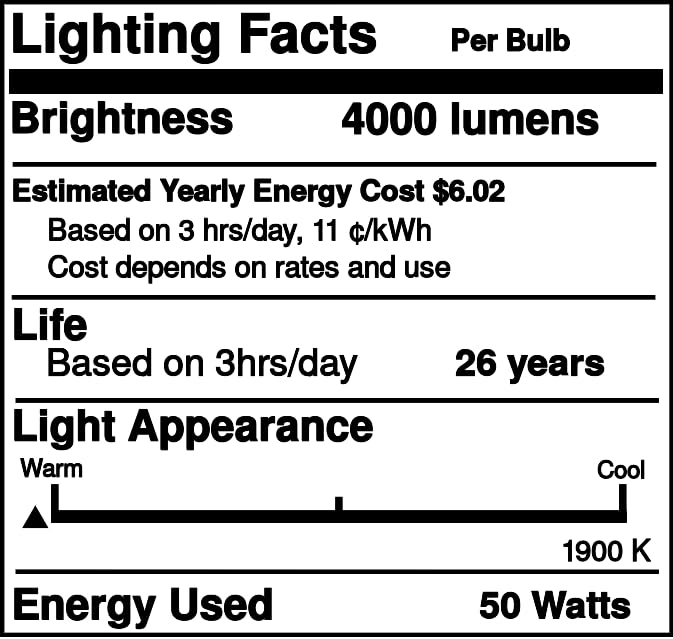 Industrial Performance Replacement for EYE Lighting 59674, LU50/I/EN, ED23 High Pressure Sodium HID Light Bulb (1 Pack)