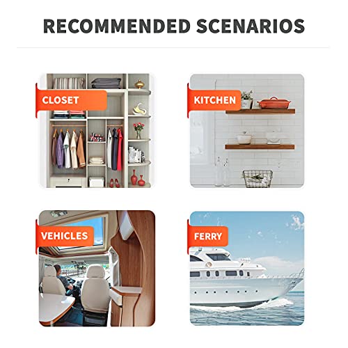 Image of Vacplus Moisture Absorber, 9.8 OZ Hanging, Strong Absorption, Charcoal | Closet, Enclosed Spaces, Bathroom, Odor Eliminator, Dehumidifier Bags, 10 Pack