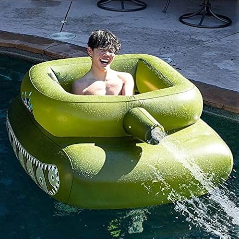 LVLUOKJ Inflatable Tank Pool Float with Water Cannon, Pool Punisher Swimming Ring Tank Battle Rafts, Summer Beach Pool Party Water Toys for Friends and Family, Can Bear 100kg Cover