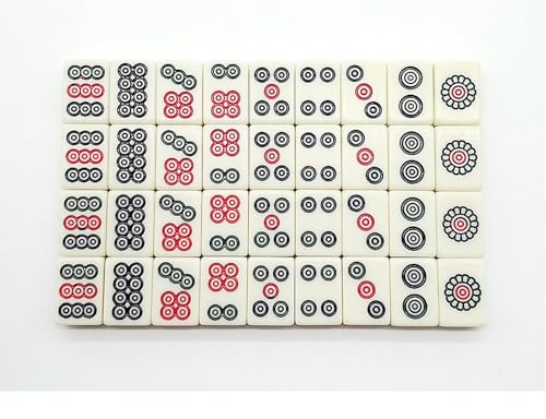 Mahjong Set, 144 fichas tamaño medio con caja de cuero miniatura 4