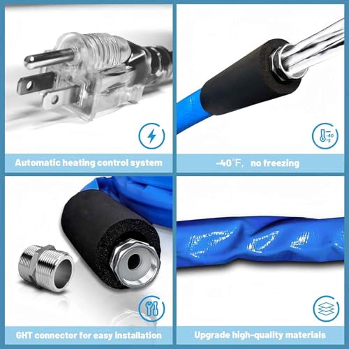 Image of 25 Heated RV Water Hose -45℉ Antifreeze, BPA-Free Drinking Water Safe for RV /Camper /Garden, Electrically Heated Winter Hose(LONRI HEAT)