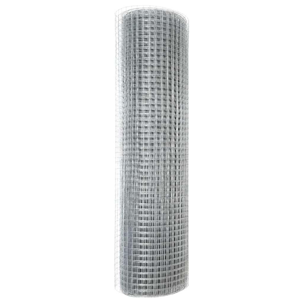 Geschweißter Drahtzaun Silber, Zaunfeld für Garten und Terrasse, robustes Zaunelement mit Metallgitter, Sichtschutz, Windschutz und Trennwand für Außenbereich und Vorgarten