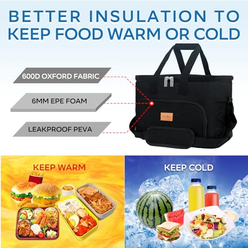 Image of Portable Soft Cooler Bag - 24 /60 Can Insulated Camping Cooler, Leakproof Collapsible Soft Sided Cooler for Drink, Suitable for Picnic, Beach, Outdoor, Lunch, Work, Ice Chest