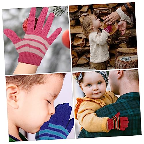 6Pairs Winter Gloves Neutral Warm Knitted Full Finger Mittens for Years Old Comfortable and for Boys for Outdoor Activities3