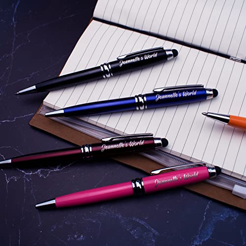 Ancolo-Personalized-Ballpoint-Pens-with-Stylus-Engraved-with-Your-Message-NamePhone-Number-Metal-Body-Black-ink-Gift-for-Bank-Office-Hotel-Lobbies-Groomsmen-Gift-10-PensBox