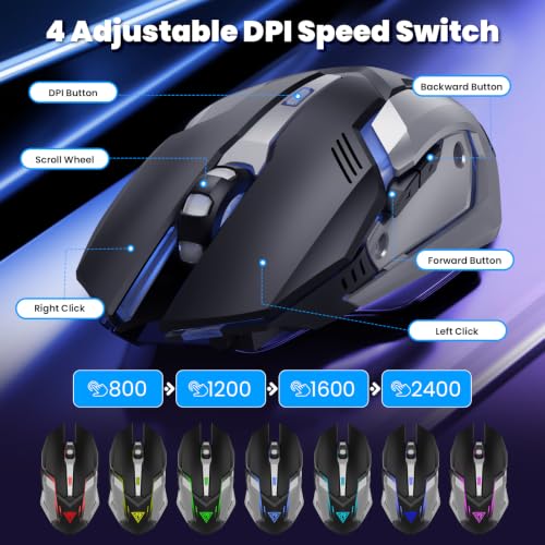 Image of SOPPY Compact 60% Gaming Mechanical Keyboard and Mouse Combo, RGB Backlit 61 Keys Compact Keyboard, USB Ergonomic Office Wired Keyboards for PC /Laptop /Windows /PS4 /Xbox /Mac, Red Switches (Black)