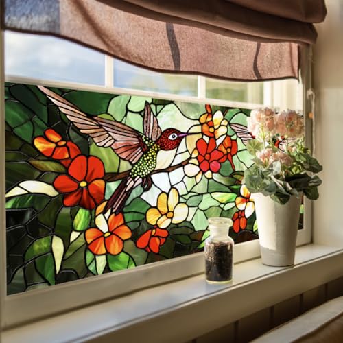 Película Decorativa de Ventana con Diseño Floral, 17.7 x 39.5 Pulgadas miniatura 3