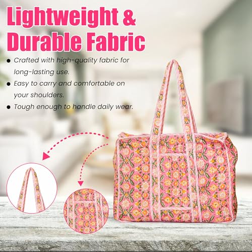 Bolso Tote de Algodón Acolchado Hecho a Mano para Mujer miniatura 4
