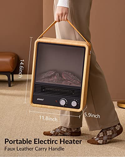 Portable Electric Fireplace Heater for Home and Office Use with Realistic Flames and Safety Features