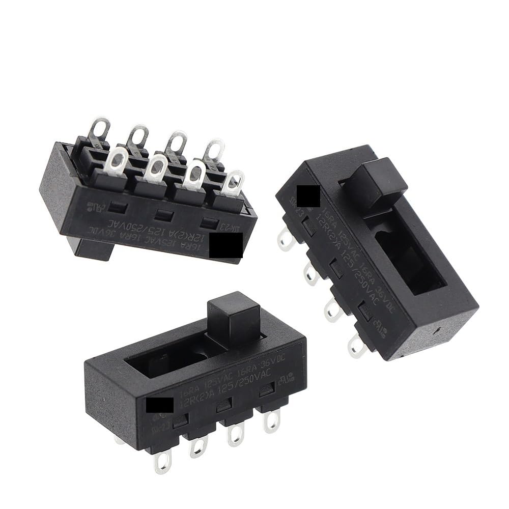 BKGWCSOR 2PCS 12A 250V 3 Position 8 Pin Toggle Slide DIP Switch LQ-103H Hair Dryer Cold Wind Switches