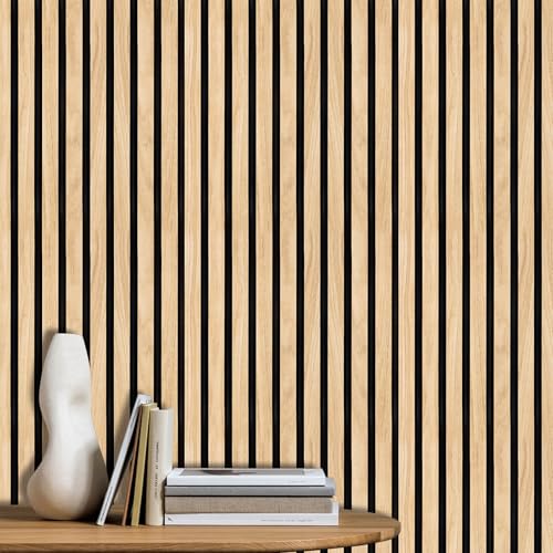 ANHUIB Original Holzfarbe Holzmaserung Wandaufkleber Tapete Holzoptik Badezimmer Tapete 44x300cm Selbstklebend Klebefolie Vliestapete Dunkel Holzwand Modern Holztapete Selbstklebende Möbelfolie