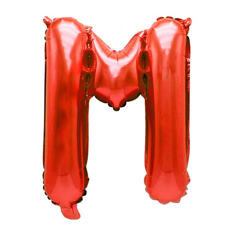 40 cm red foil balloon in the shape of the letter M suitable for helium filling — image 1