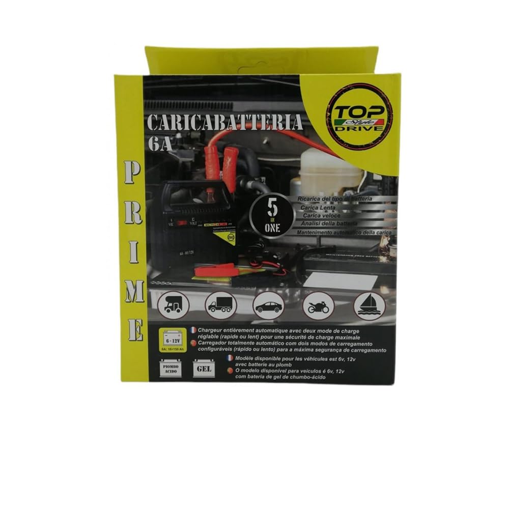 CARICABATTERIA AUTOMATICO PER AUTOMOBILI MOTO SCOOTER QUAD CAMPER 6AMP DA 6V/12V 63W COMPATIBILE CON MOTO GUZZI STELVIO 1200 NTX CARICABATTERIE IN PIOMBO,DEEP-CYCLE,AGM,GEL 230V/AC-50Hz