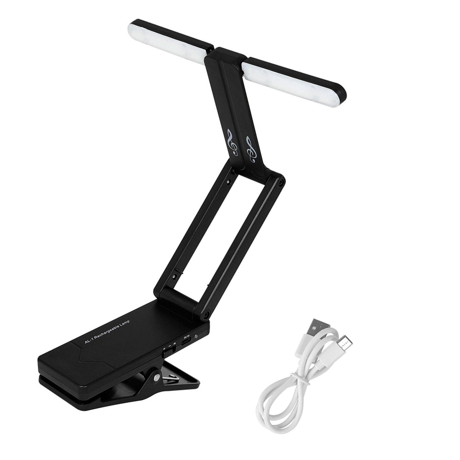 Lampada ricaricabile per leggio con clip pieghevole sulle luci del pianoforte Luce LED portatile per leggio con luminosità regolabile Clip pieghevole sulle luci del pianoforte