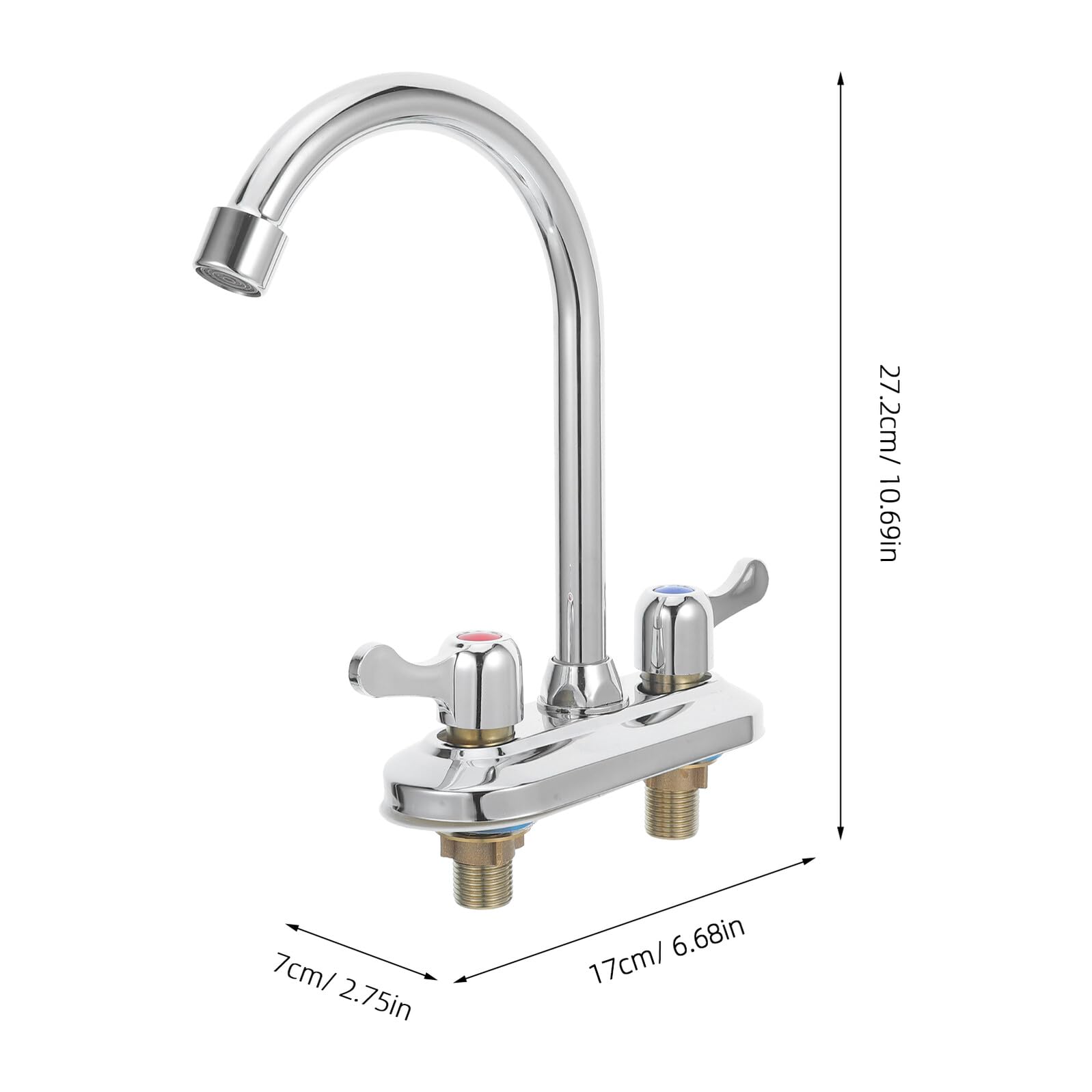 ifundom Grifo de Cocina Material Cobre y Acero Inoxidable Control Dual de para Fregadero Resistente al Desgaste Adecuado para Campers y Rv