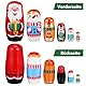 DEARMAMY 6 Stück Russische Nistpuppen Aus Holz Handgefertigte Matroschka-Puppen Für Kinder Niedliche Cartoon-Nistpuppen Für Kinder Schneemann Weihnachtsmann Thema Weihnachtsspielzeug