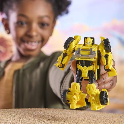 Transformers CYBERWORLD Bumblebee Cyber Changers 4-Inch Action Figure, Quick Change to Offroad Vehicle Mode, Robot Toys for Boys and Girls 6 and Up - image 5