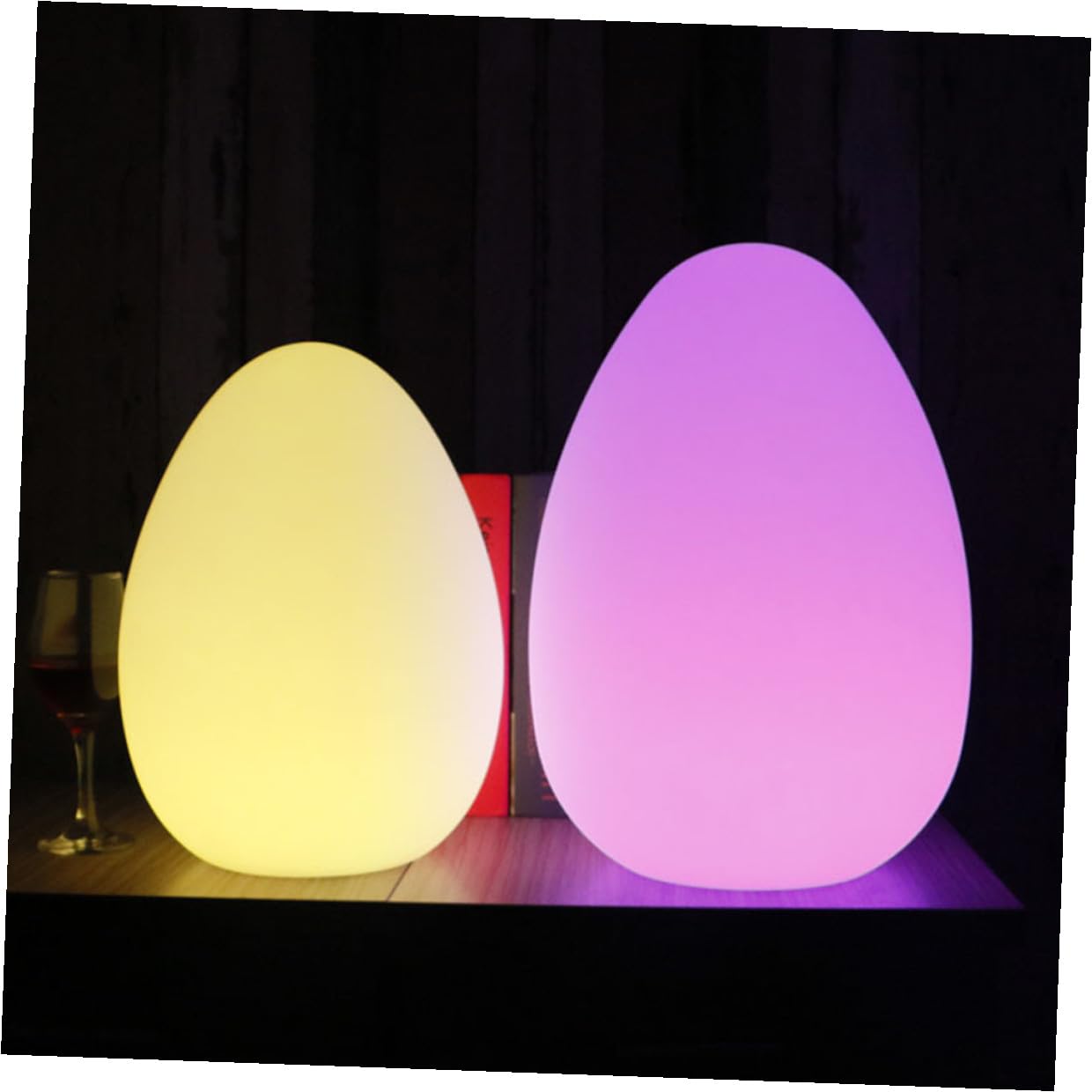 Anneome Lampada da Tavolo Ricaricabile USB a Forma di Uovo LED Colorata Luce Notturna in Plastica Bianca Dimensioni 10x15 Cm per Casa e Bar