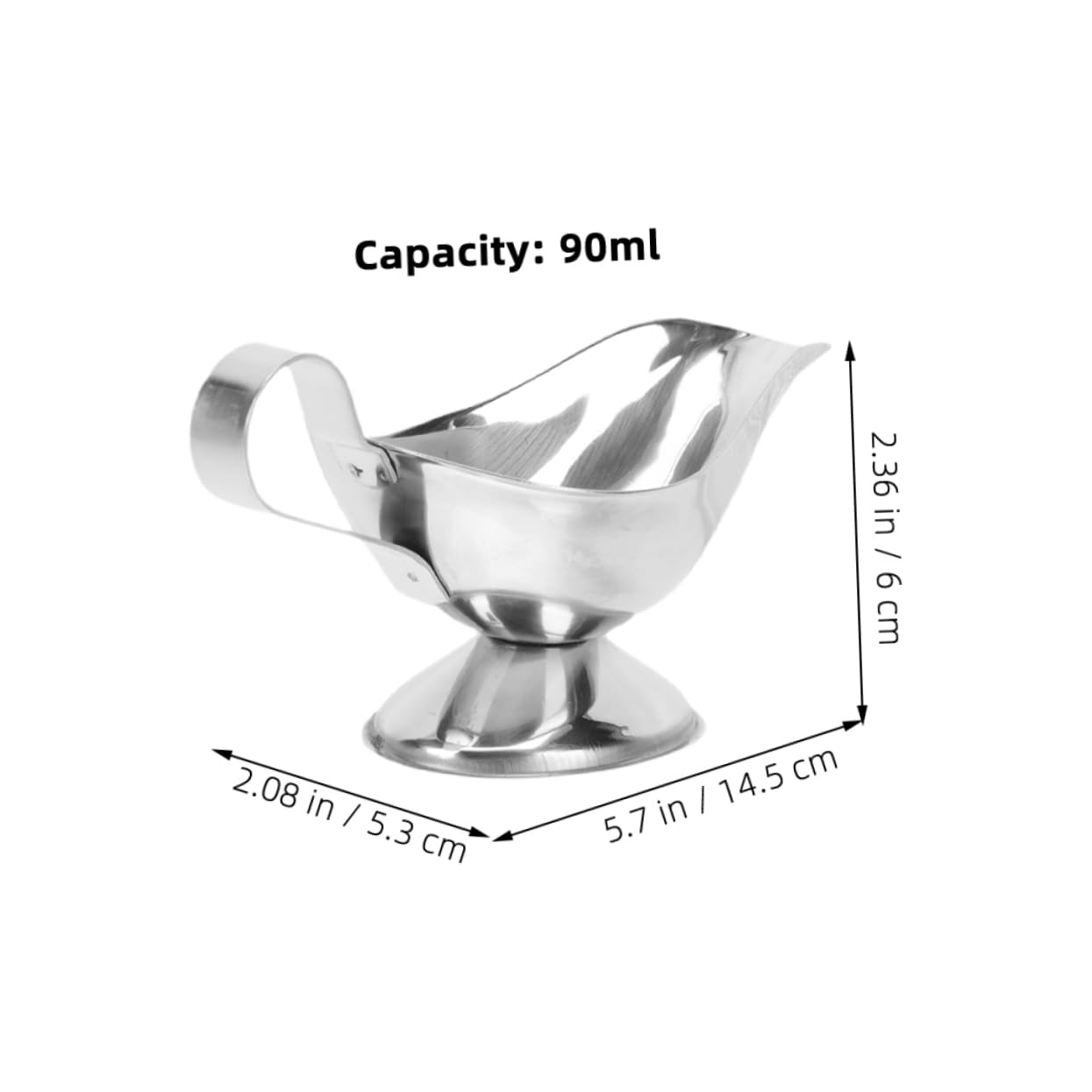 GLEAVI Modern Sauce Boat Creamer Pitcher Set Stainless Steel Versatile Kitchenware for Sauce Dispensing