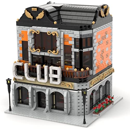 WWEI Modular Haus Bausteine, 3699 Stück Modularer Club Straßenansicht Konstruktionsspielzeug Klemmbausteine Kompatibel…