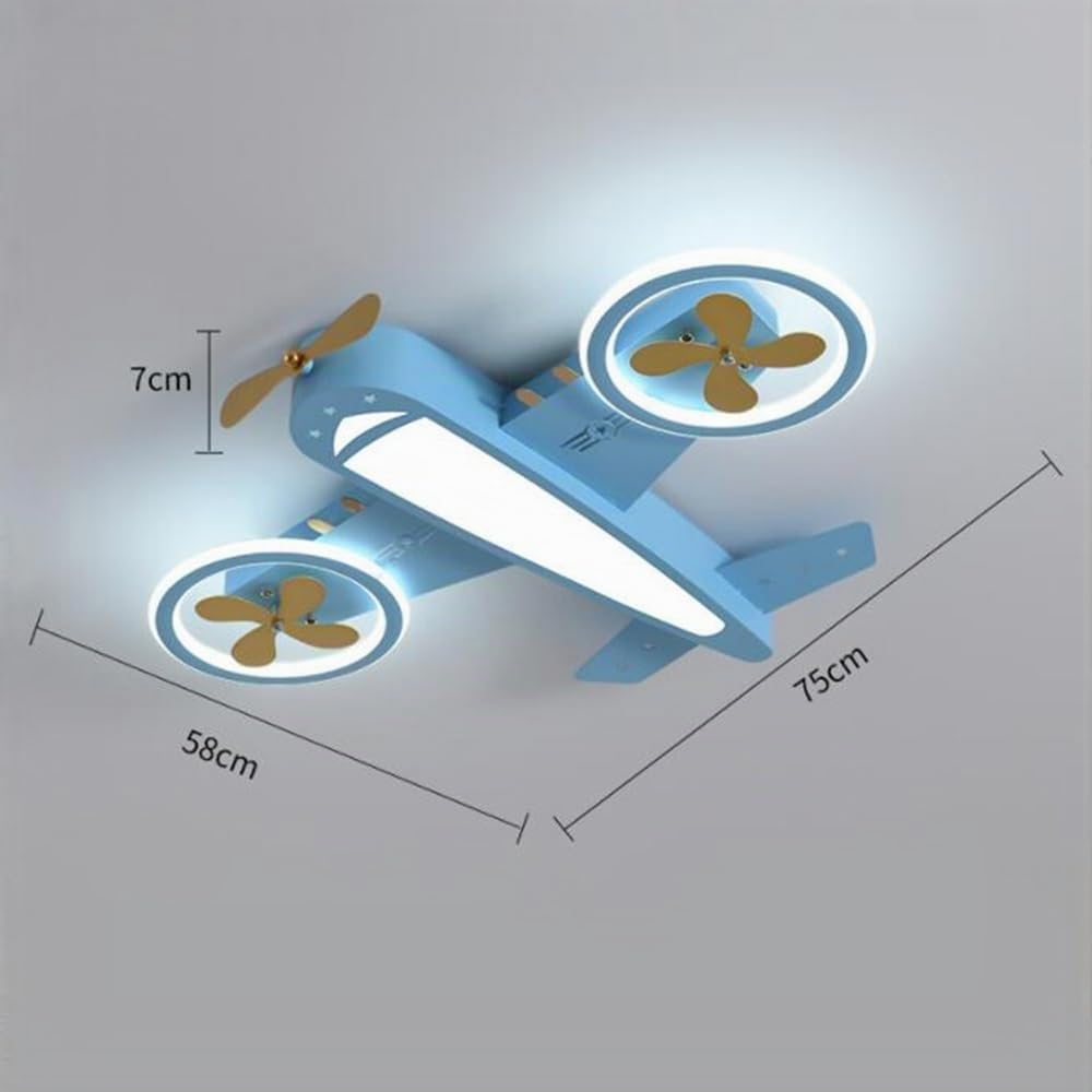 Plafoniera LED Lampada Da Soffitto Aereo Creativa Lampada Bambini Dimmerabile Con Telecomando Metallo Stanza Delle Bambino Ragazzi Ragazze Lampadario Da Camera Da Letto Soggiorno Sala Da Pranzo, Blu