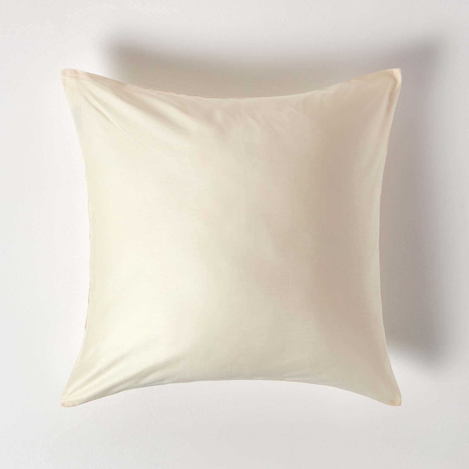 Homescapes Cream Sateen Cotton Continental Pillowcase 400 Tc, 60 X 60 Cm In