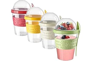 4 Pack Breakfast On The Go Yogurt Parfait Cups With Lids Reusable