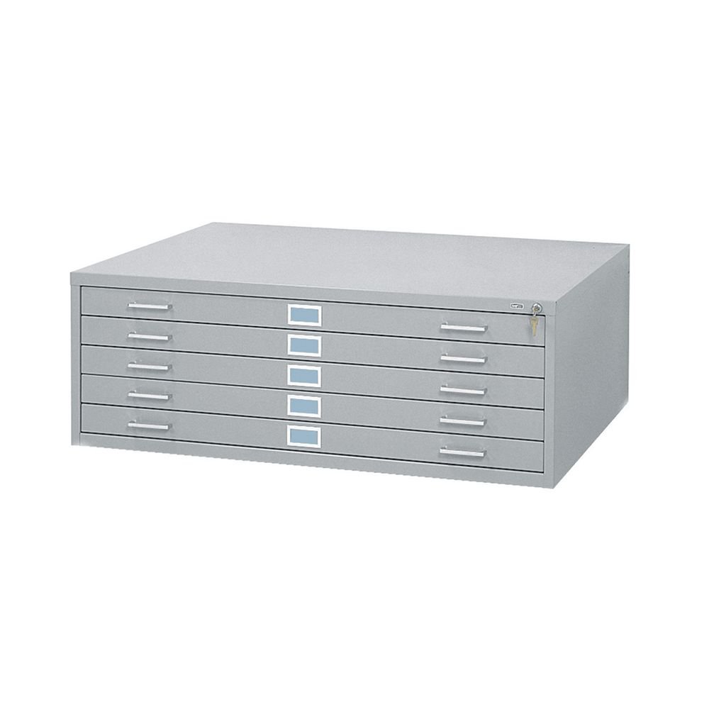 Safco Five-Drawer Steel Flat File FILE,FLAT,METL,5DWR,GY (Pack of2)