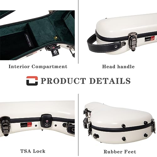 Image of Crossrock Case - Fiberglass Mandolin Case - Fits Both A & F Styles - Padded Straps, Accessory Compartment, Fixed & Removable Padding - Includes TSA Lock - Black