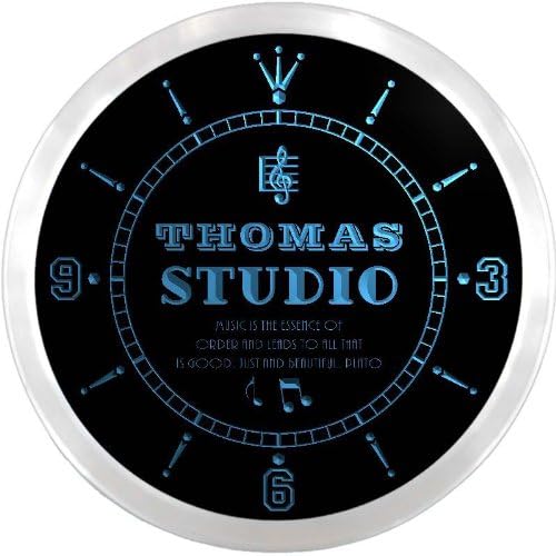 AdvPro ncx0010-tm Thomas Sutdio Music Room Custom Name Neon Sign Clock
