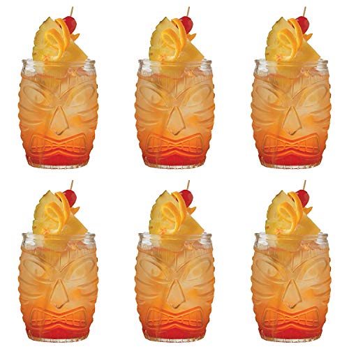 Cedilis 6 Pack Modern Bar Tiki Glasses, Double Old...