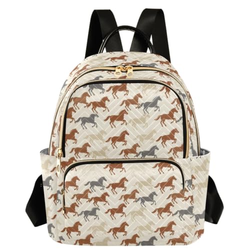 Mochila Running Wild Horse Retro S con 2 bolsillos de poliéster casual para mujer