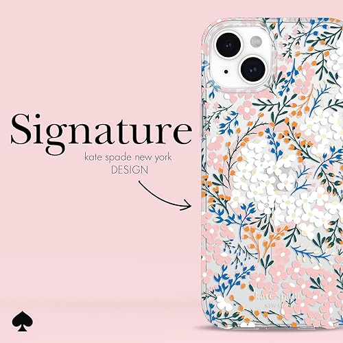 Coque iPhone 15 Plus Antichoc Kate Spade MagSafe Fleur Rose