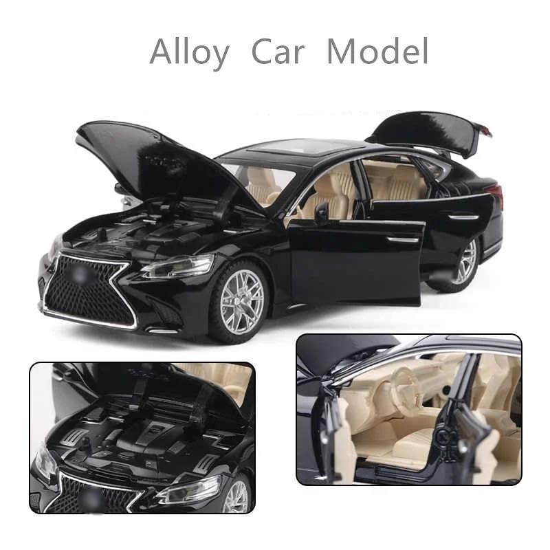 Giocattoli per amanti dell'automobile, decorazione per auto LS500H, scala 1:32, in lega, modellini e veicoli giocattolo, modellino di auto in metallo, alta simulazione, suono di luce, collezione