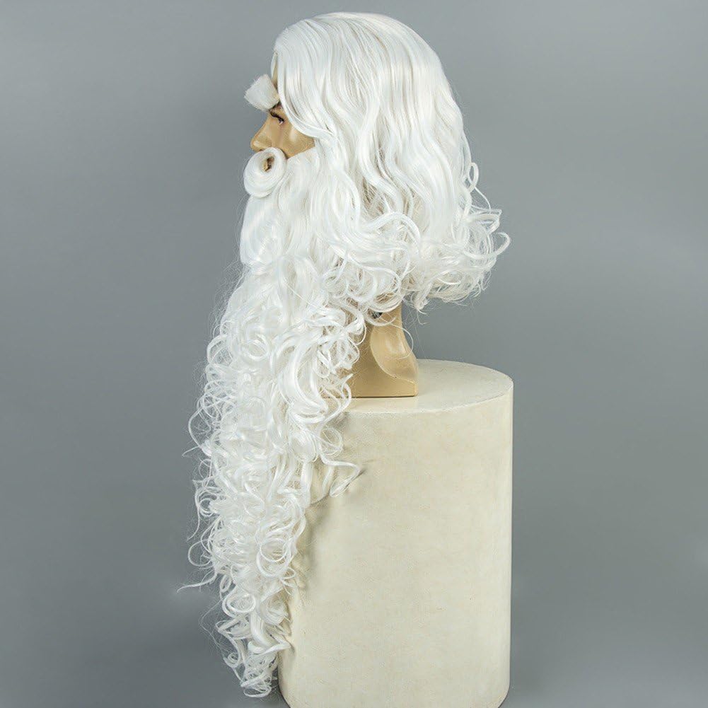 Ensemble Barbe Perruque De Père Noël, Accessoires De Costume Classiques pour Halloween, Noël Cosplay