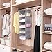 MAX Houser 5 Shelf Hanging Closet Organizer,Space Saver, Closet Hanging Shelves with (4) Side Pockets,Foldable,Light Grey
