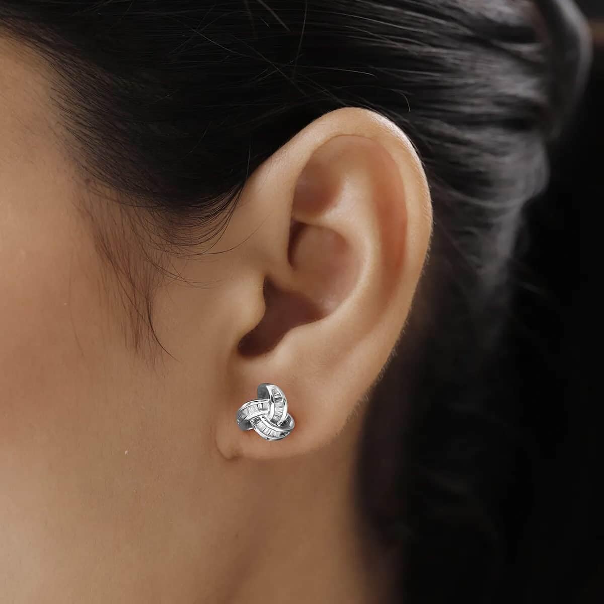 Shop LC Knot Earrings – Real Diamond Love Knot Stud Earrings For Women – Platinum & Vermeil Yellow Gold Plated 925 Sterling Silver Celtic Knot Studs with Genuine DiamondsJewelry Birthday Gifts for