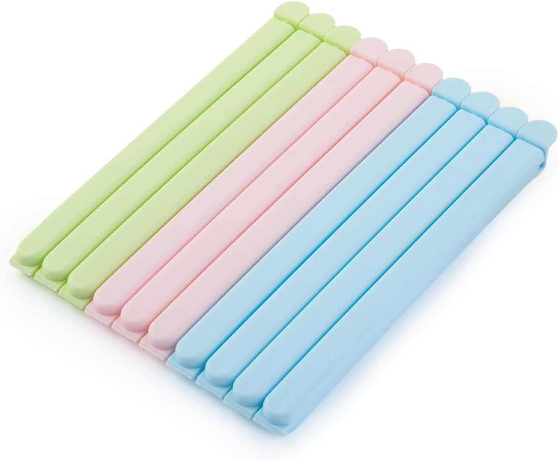 10 Pack 7.9inch Snack Food Clips for Bags,Plastic Large Sealing Bag Clips for Food,Kitchen and Office Supplies
