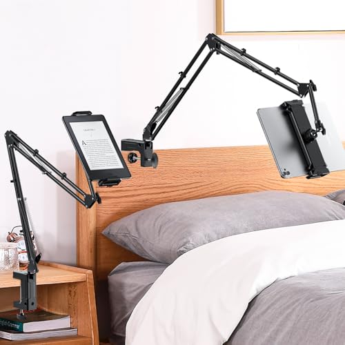 DATAFY Overhead Bed Tablet Stand - Height Angle Adjustable Holder for Kindle, iPad, Samsung Tab...