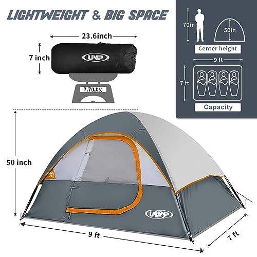 Image of Camping Tent 2-4 Person, Waterproof Windproof Tent with Rainfly Easy Set up-Portable Dome Tents for Camping